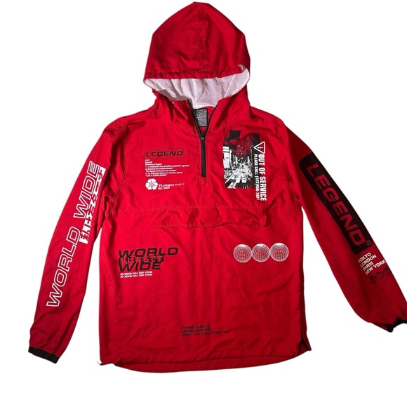 Brooklyn Cloth Other - Brooklyn Cloth "Legend" Lightweight Red Pullover Windbreaker Men's Medium